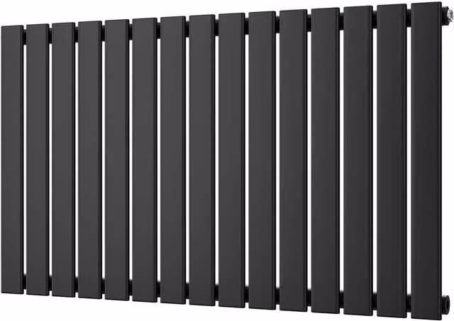 Typhoon Black Vertical Single Panel Radiator with Feet, H: 102 cm, W: 60 cm