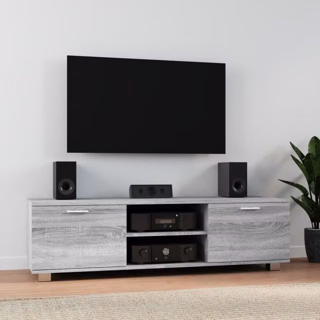 Berkfield Home Modern Grey Sonoma TV Cabinet W/D/H: 140 x 40.5 x 35 cm – 1