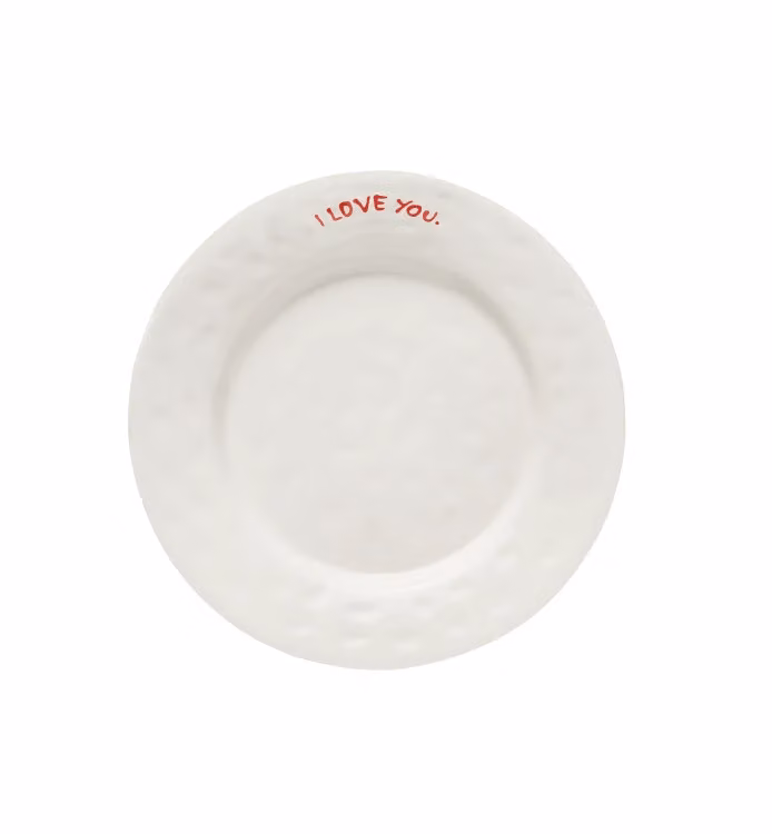 Anna + Nina I Love You White Ceramic Breakfast Plate