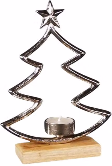 Four Candle Metal Tree Tealight Holder in Silver – 1