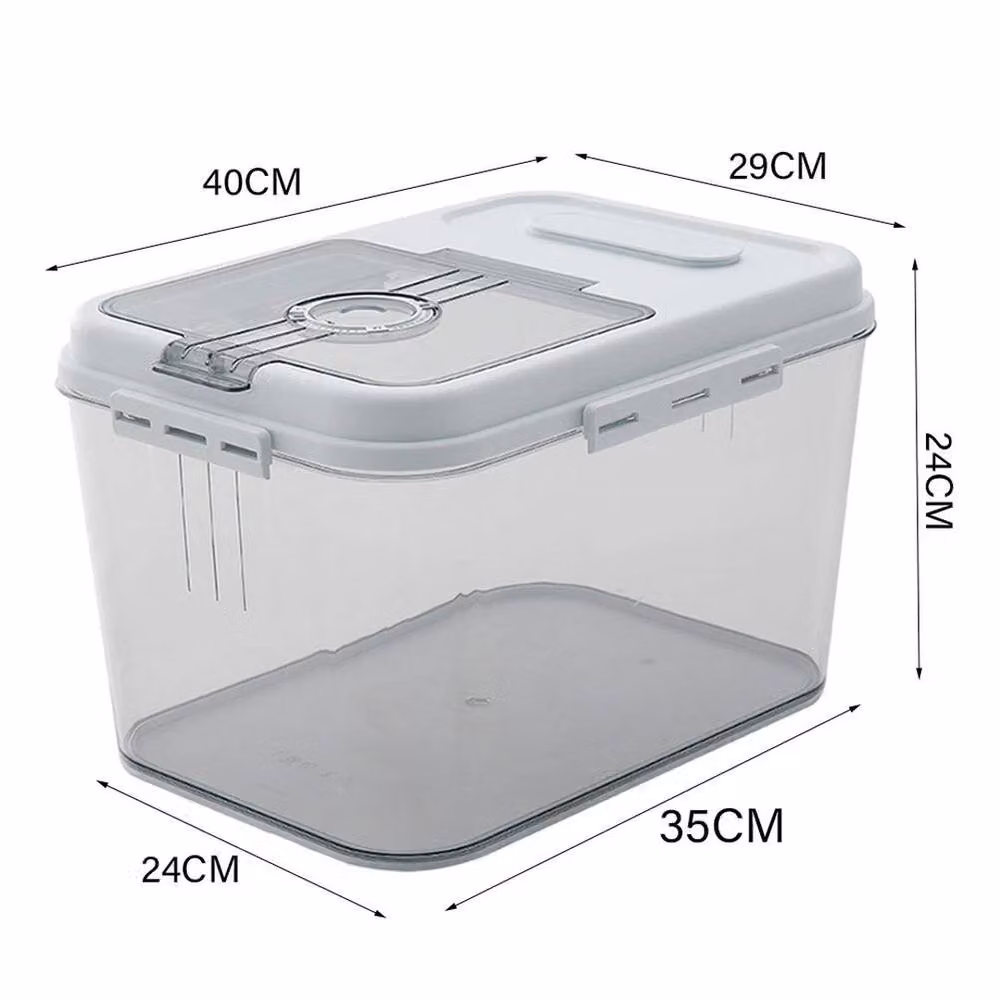SPETLEK Airtight and Leakproof Transparent Plastic Dry Food Storage Box for 15kg Rice – 1