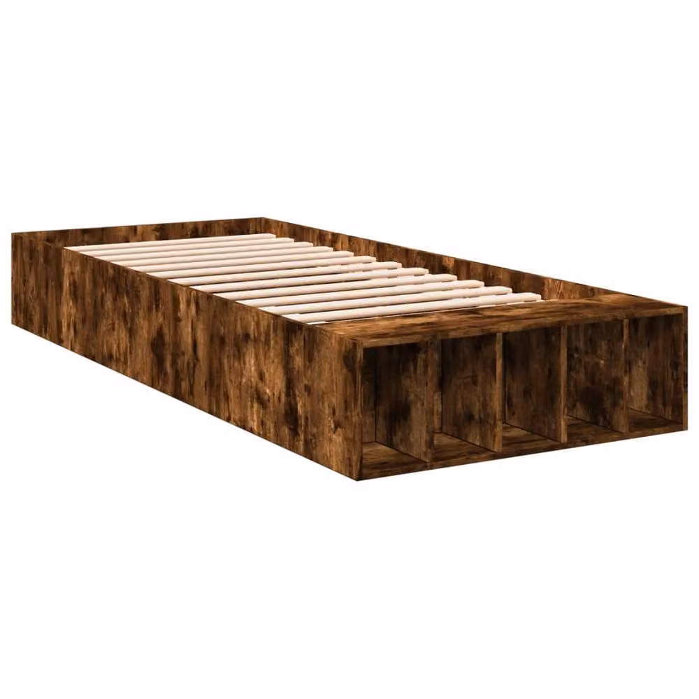 Berkfield Home Smoked Oak Small Single Bed Frame in Brown, W: 75 cm, L: 190 cm – 3