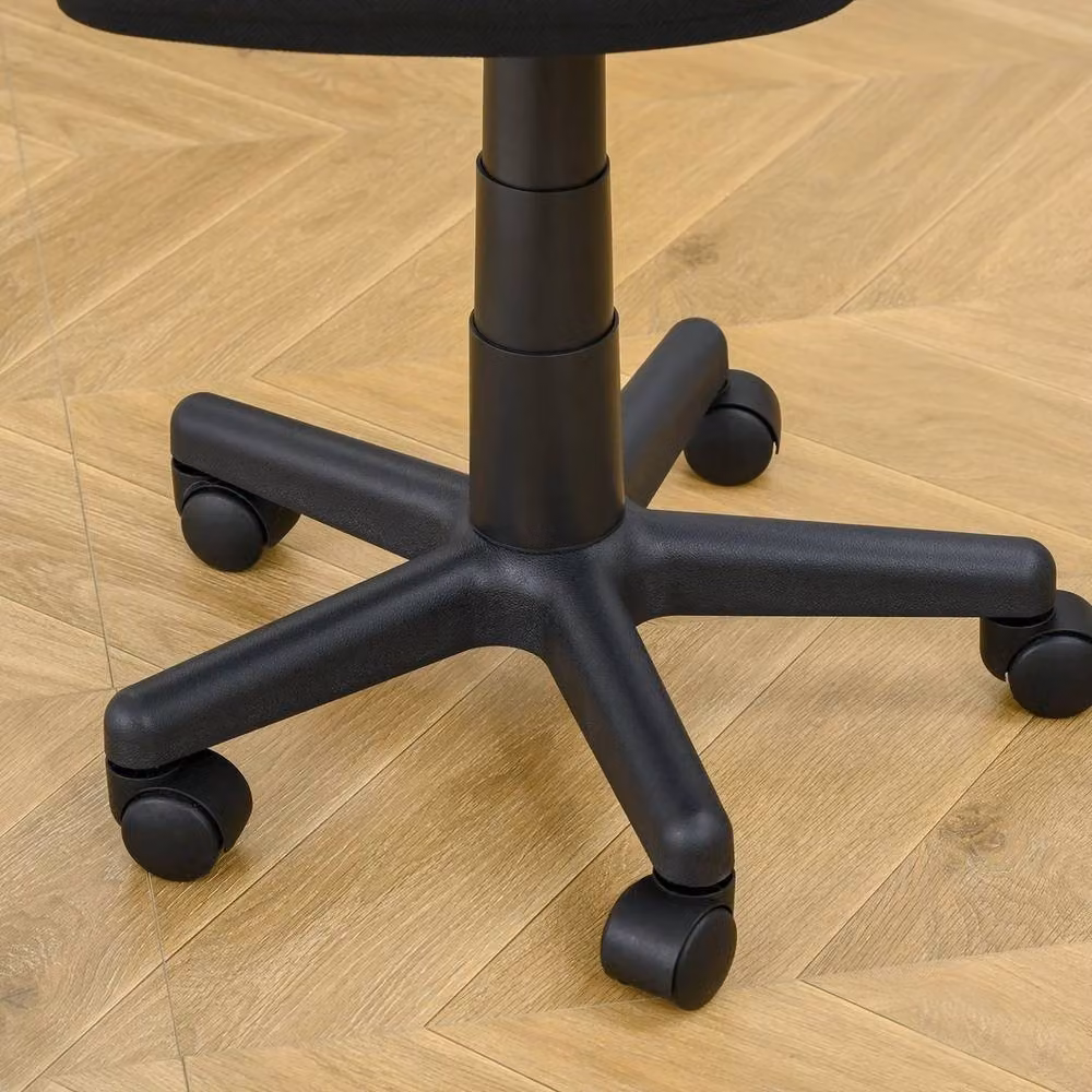 PAWNORA Ergonomic Small Swivel Office Chair in Black Fabric – 7