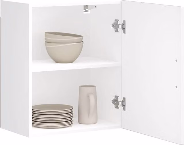 Berkfield Home Porto White Matt MDF Kitchen Wall Cabinet with Hinged Doors