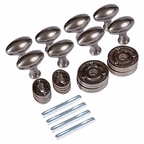 Hammer and Tongs Oval Rim and Mortice Door Knob in Grey, Pack of 4 – 1