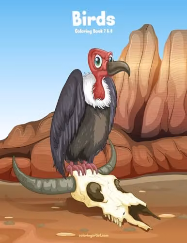 Birds Coloring Book 7 & 8 by Createspace, Multicolour Childrens Paper Coloring Book