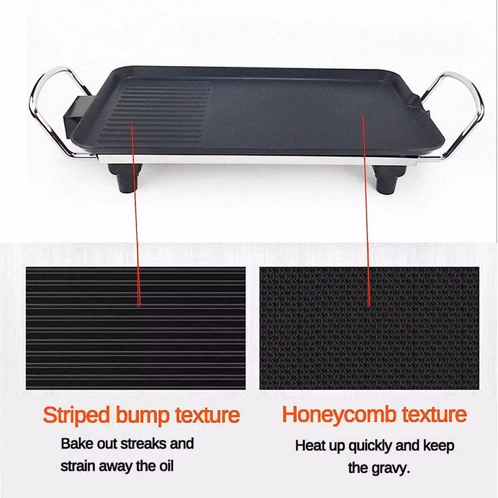 NESTLUNE Black Electric Teppanyaki Grill Tabletop BBQ Hot Plate – 3