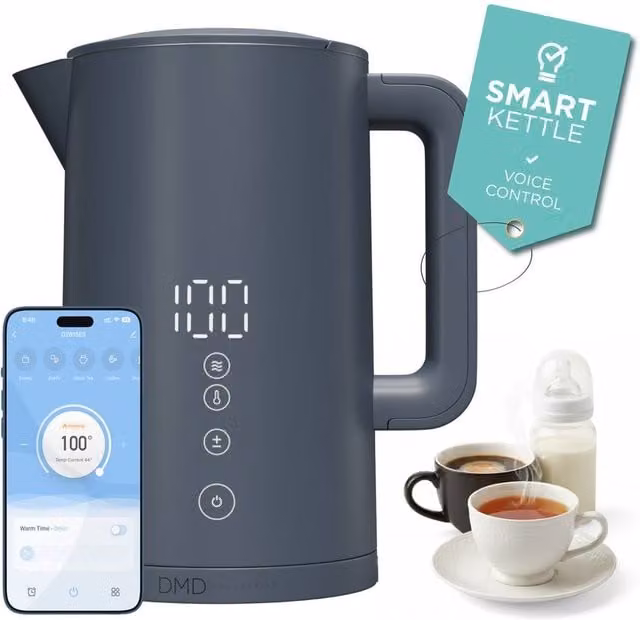 DMD Collective 1.5L Smart Kettle with Wi-Fi, App and Voice Control, Touchscreen and 2200W in Blue – 1