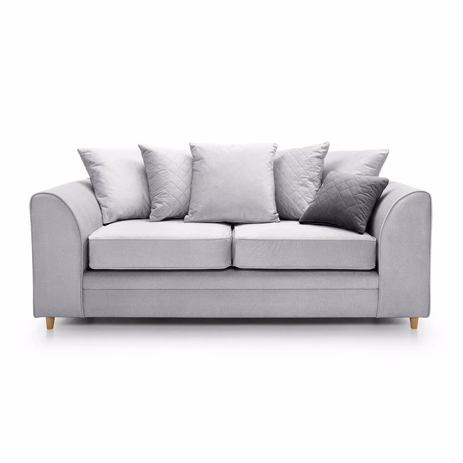 Abakus Direct Chicago 3 Seater Sofa in Light Grey with Water Repellent Velvet Fabric, W/D/H: 180 x 89 x 78 cm – 2