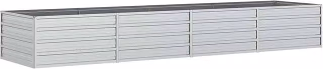 Berkfield Home Garden Raised Bed in Silver Galvanised Steel, W/D/H: 320 x 80 x 45 cm – 1
