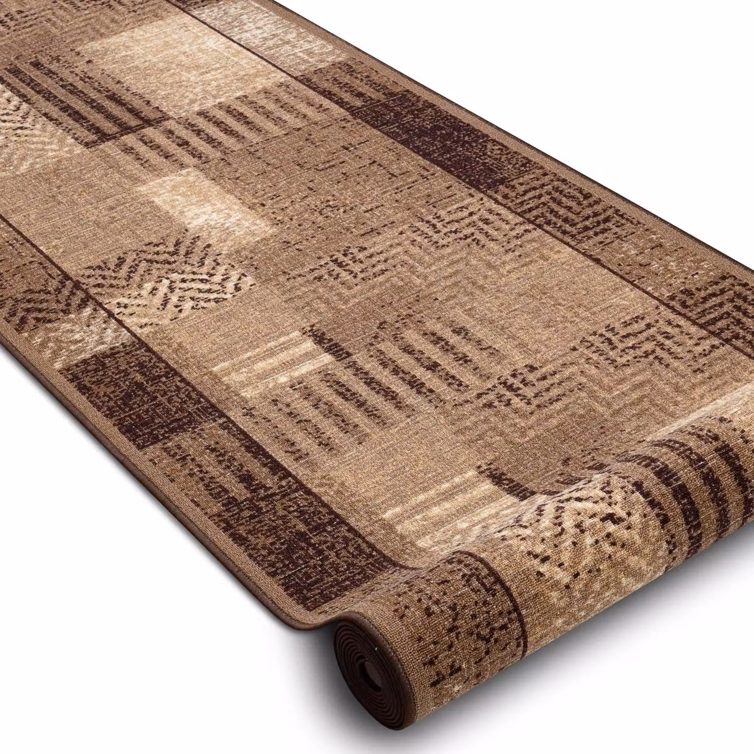 RugsX Essenza Anti-Slip Abstract Runner in Beige, W: 100 cm, L: 590 cm – 2