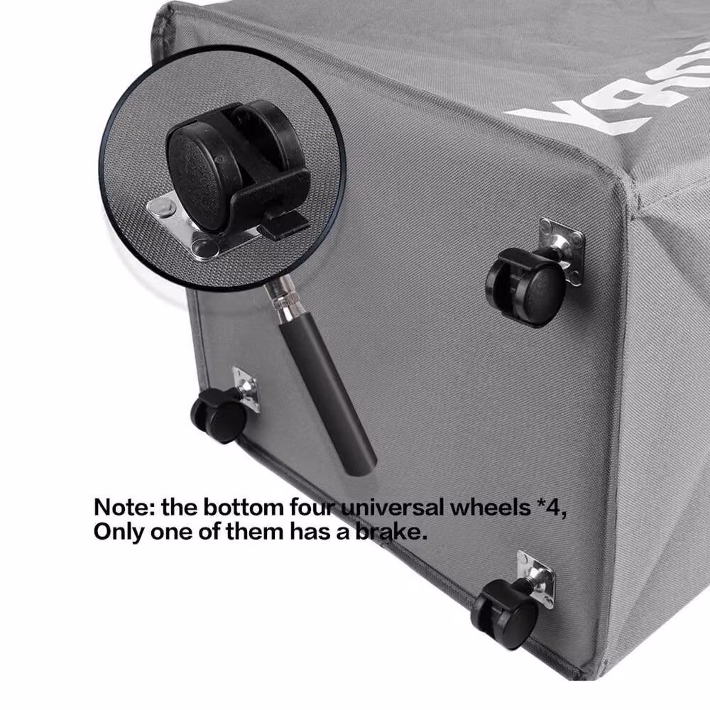 Kelvenix Collapsible Laundry Washing Basket on Wheels in Grey, W: 60 cm, D: 60 cm, H: 60 cm – 3