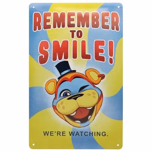 FaNaTtik Five Nights at Freddy’s Metal Tin Sign, Yellow, W: 28.0 cm, H: 17.5 cm – 5