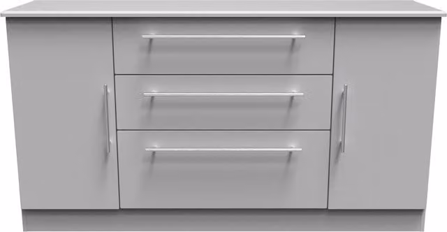 Sherwood Modern 2 Door 3 Drawer Unit in Grey Matt
