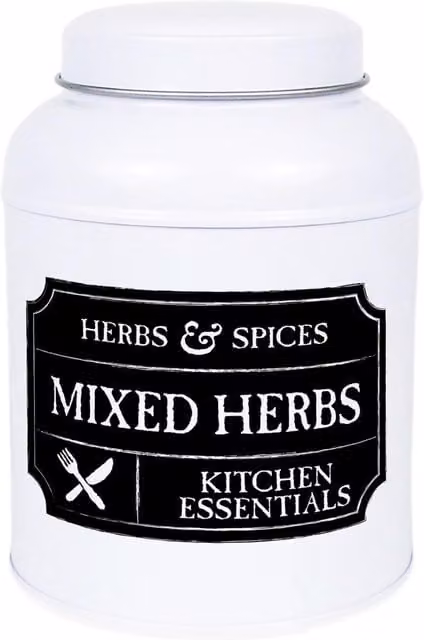 Purely Home Mixed Herbs Canister, Black Chalkboard-Style Metal Kitchen Storage Tin, 110g