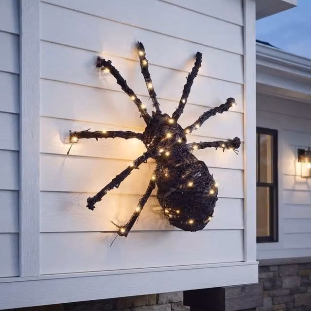 Garden Greatness Haunted Illuminated Spooky Spider in Black – 1
