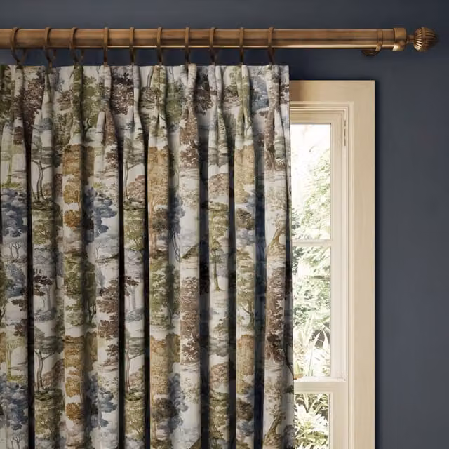 House of Hackney Dendrophilia Delphinium Organic Cotton Linen Floral Fabric Panel Curtain in Blue and Multicolour