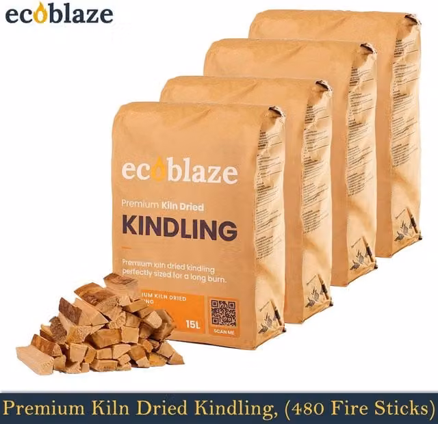 Ecoblaze Kiln Dried Kindling Wood for Log Burners, Ovens and Barbecues, Brown, 62 cm