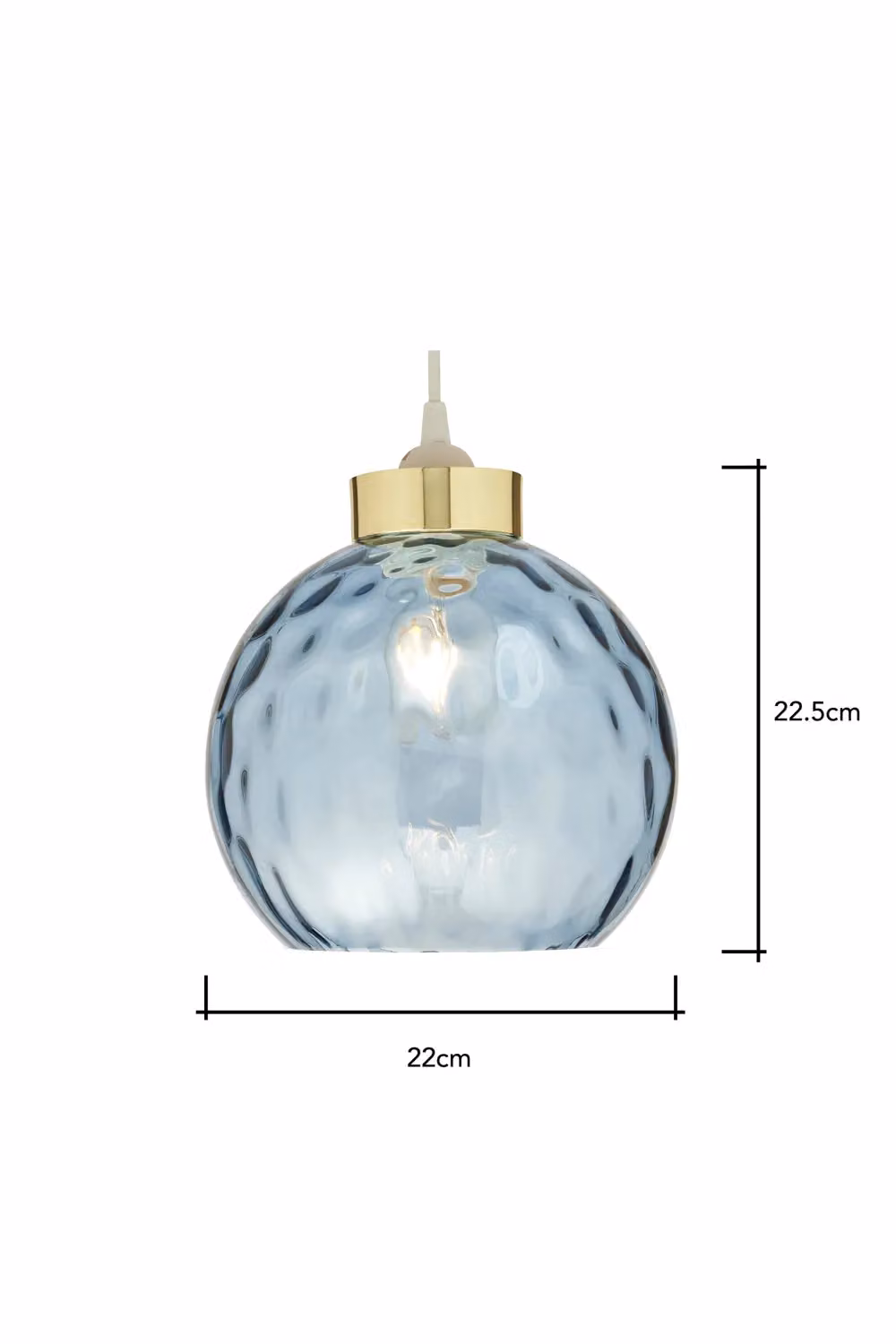 BHS Lighting Deana Dimpled Glass Ball Easy Fit Light Shade in Cobalt Blue – 2