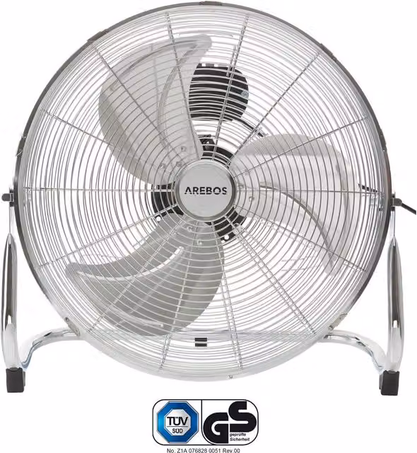 AREBOS Silver Electrical Pedestal Floor Fan with 120 W Motor