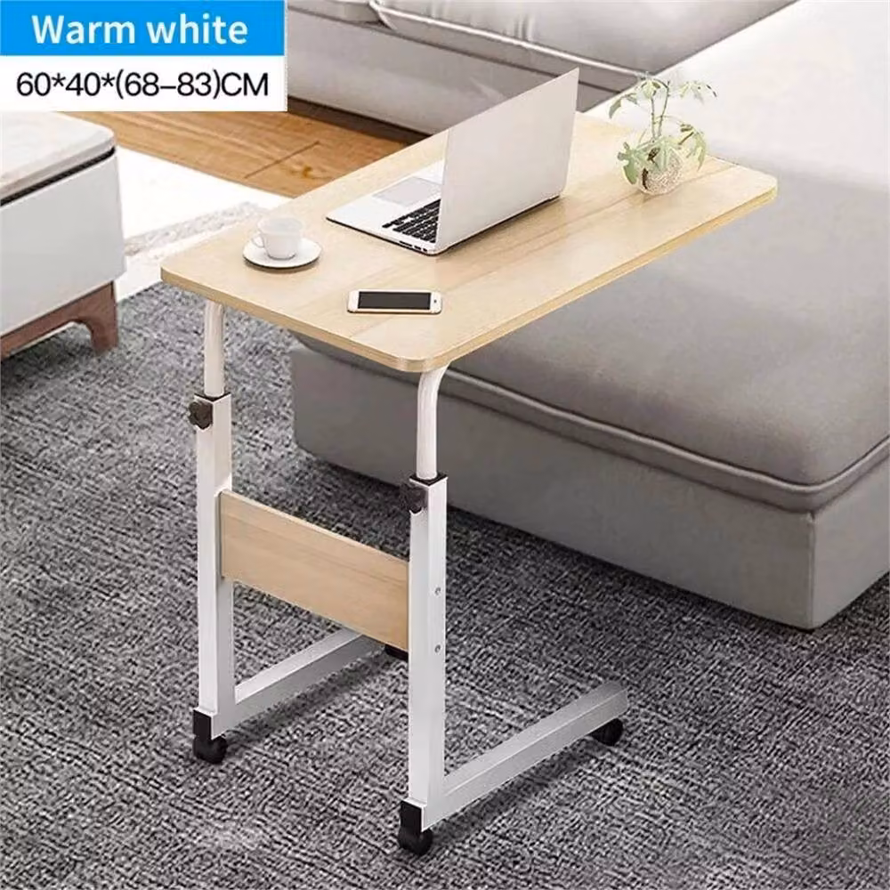 Nordara Height Adjustable Rolling Overbed Desk with Tiltable Top and Castors in Brown – 4