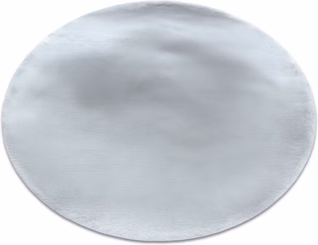 RugsX Teddy Round Faux Fur Rug in Silver, Diameter: 120 cm