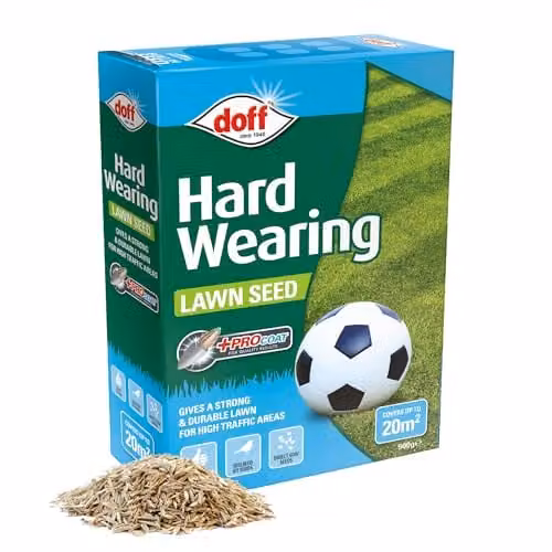 Doff Hard Wearing Pelleted Lawn Seed, 500 g – 1