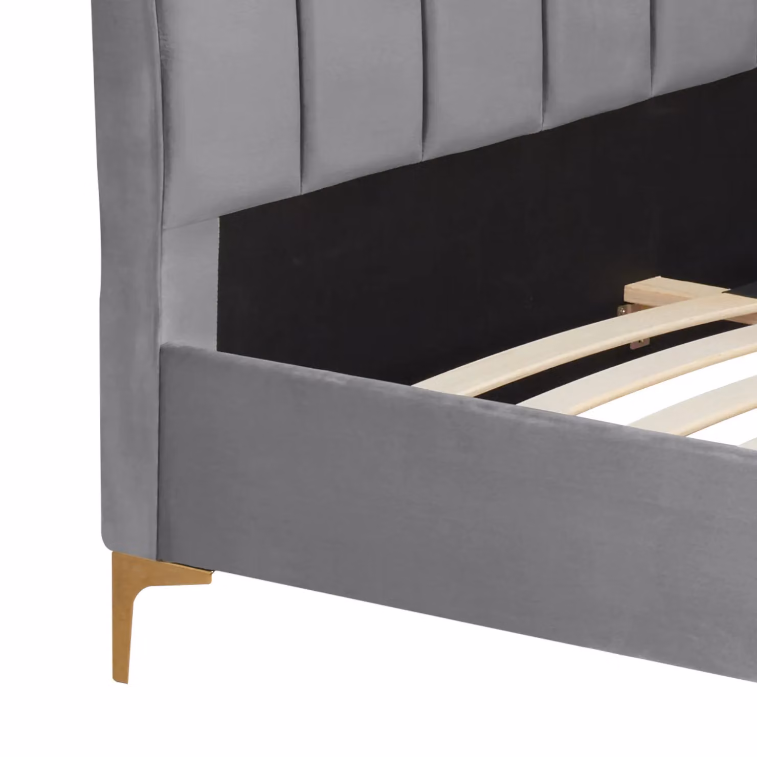Birlea Clover Grey Velvet Fabric Upholstered Bed Frame with Lift Up Base, W/D/H: 120 x 200 x 116 cm – 7