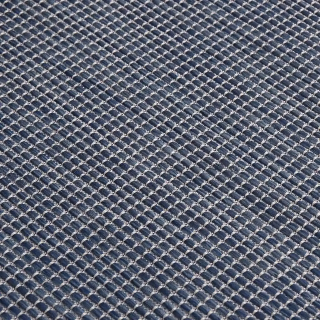 Berkfield Home Blue Outdoor Flatweave Round Rug, Diameter: 100 cm – 3