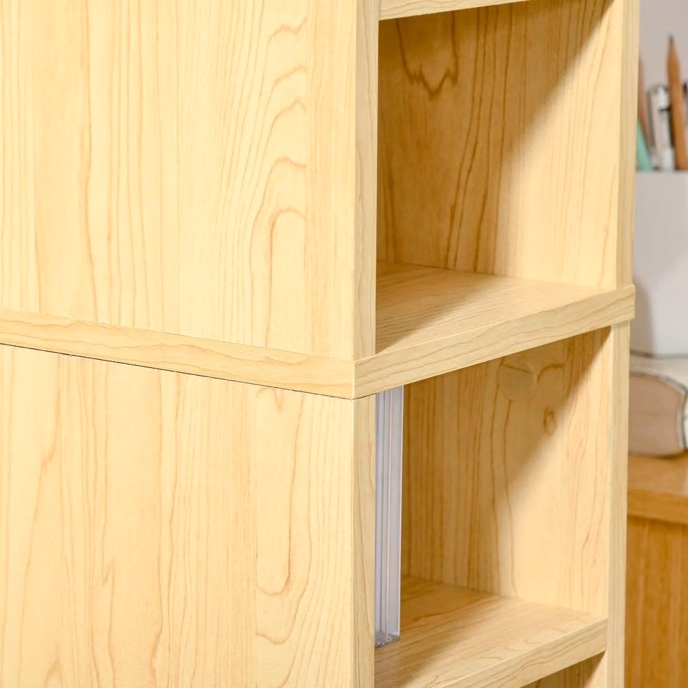 STILVORA 12 Cube CD Storage Tower in Natural Wood Finish – 5