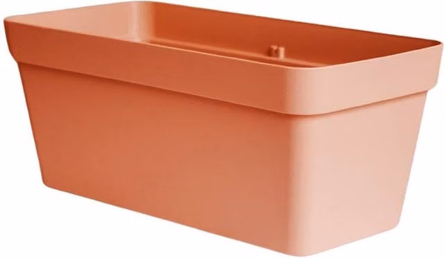 Ivyline Cleo Rectangle Flower Box Planter in Terracotta with Wheels