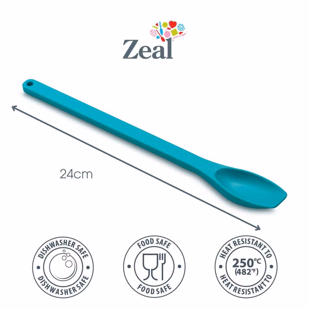 Zeal Silicone Jar and Mayo Spoon in Turquoise, Length: 24 cm – 2
