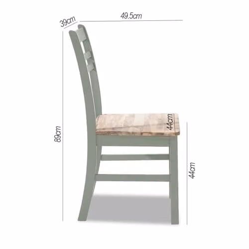 Statement Furniture Florence Country Style Wooden Dining Chair in Green with Acacia and Pine Wood – 2