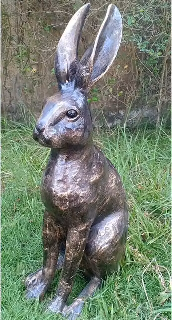 Enigma Sitting Hare Antique Bronze Metal Tabletop Ornament