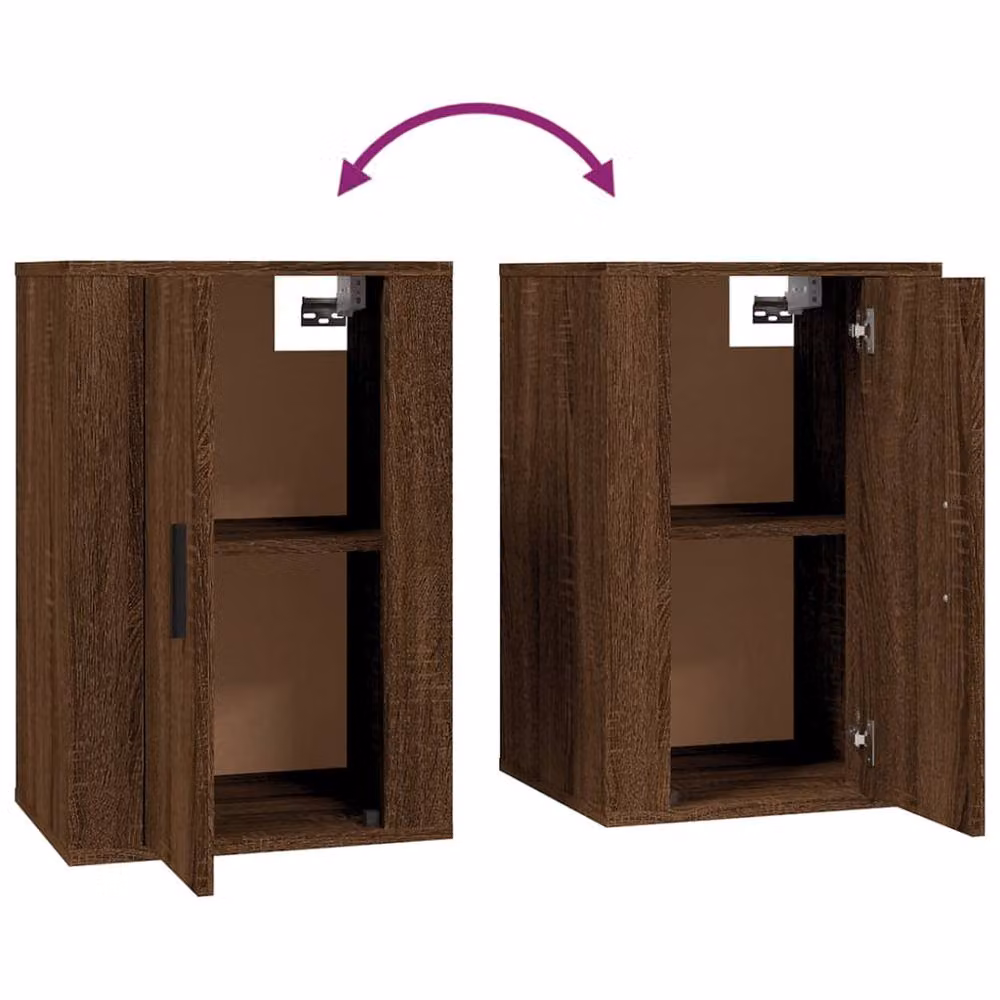 Berkfield Home Wall Mounted TV Cabinet in Brown Oak, W: 60 cm, H: 40 cm, D: 34.5 cm – 5