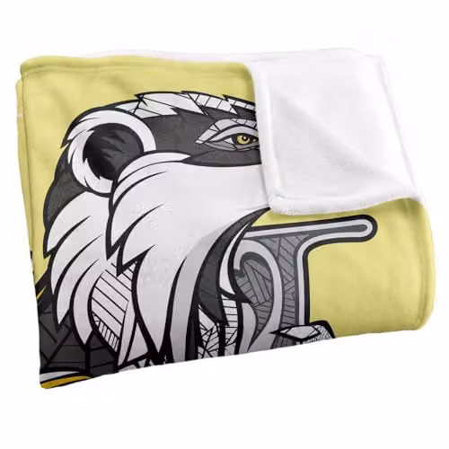 Warner Bros. Harry Potter Mosaic Hufflepuff with Badger Super Soft Fleece Throw Blanket, Multicolour, W: 152.4 cm x D: 127.0 cm – 2