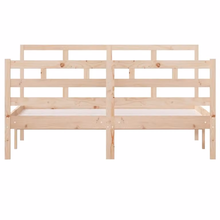 Berkfield Home Solid Wood Pine Bed Frame in Brown, W/D/H: 140 x 190 cm