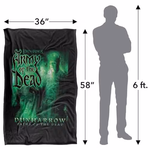 LOGOVISION Lord Of The Rings Army Of The Dead Homage Super Soft Silky Touch Fleece Throw Blanket, Multicolour, W: 91 cm, D: 147 cm – 4