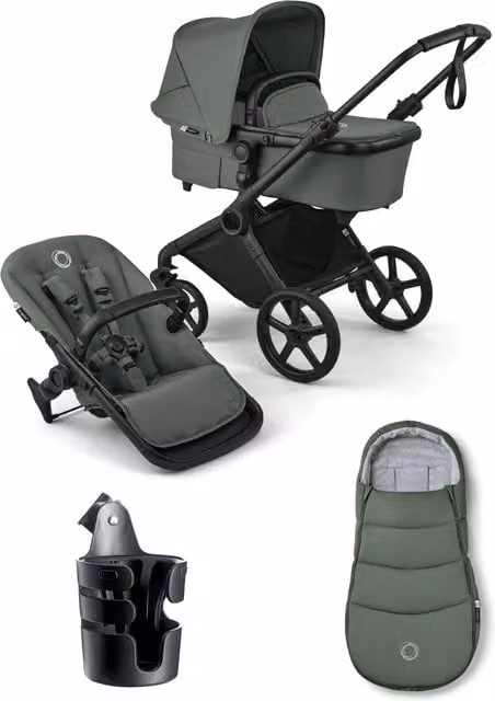 Bugaboo Cub Essential Pushchair Bundle in Forest Green with Carrycot and Sport Seat
