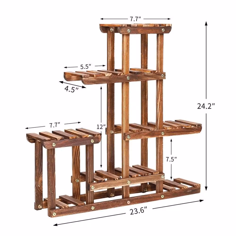 Havendro Small Brown Wooden Succulent Plant Rack for Desktop and Window Display – 2