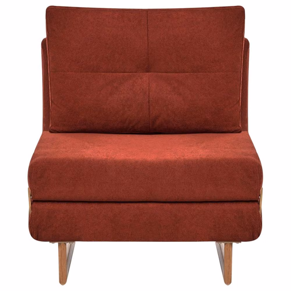 Wyld and Coco Red Fabric 5-Position Reclining Compact Sofa Bed with Metal Frame – 2