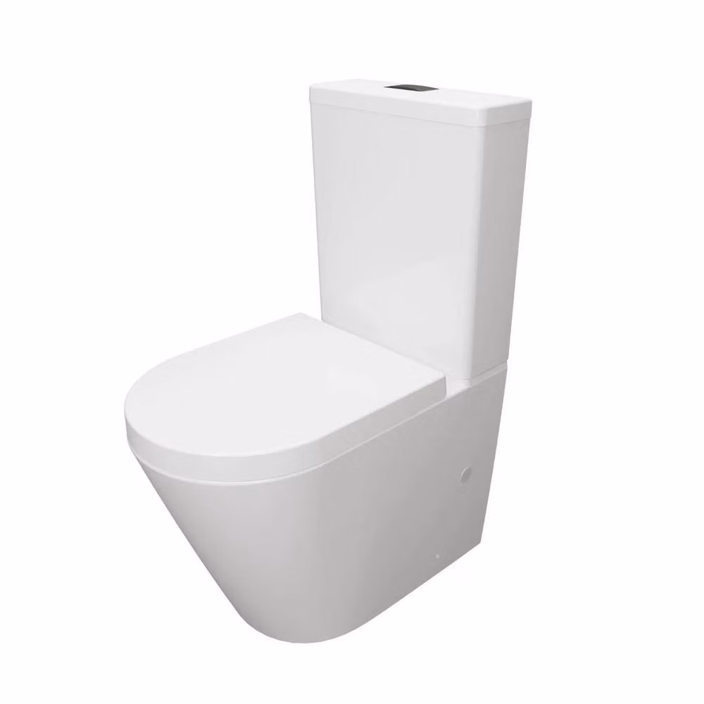 NESTLUNE White Rimless Close Coupled Toilet with Soft Close Seat – 2