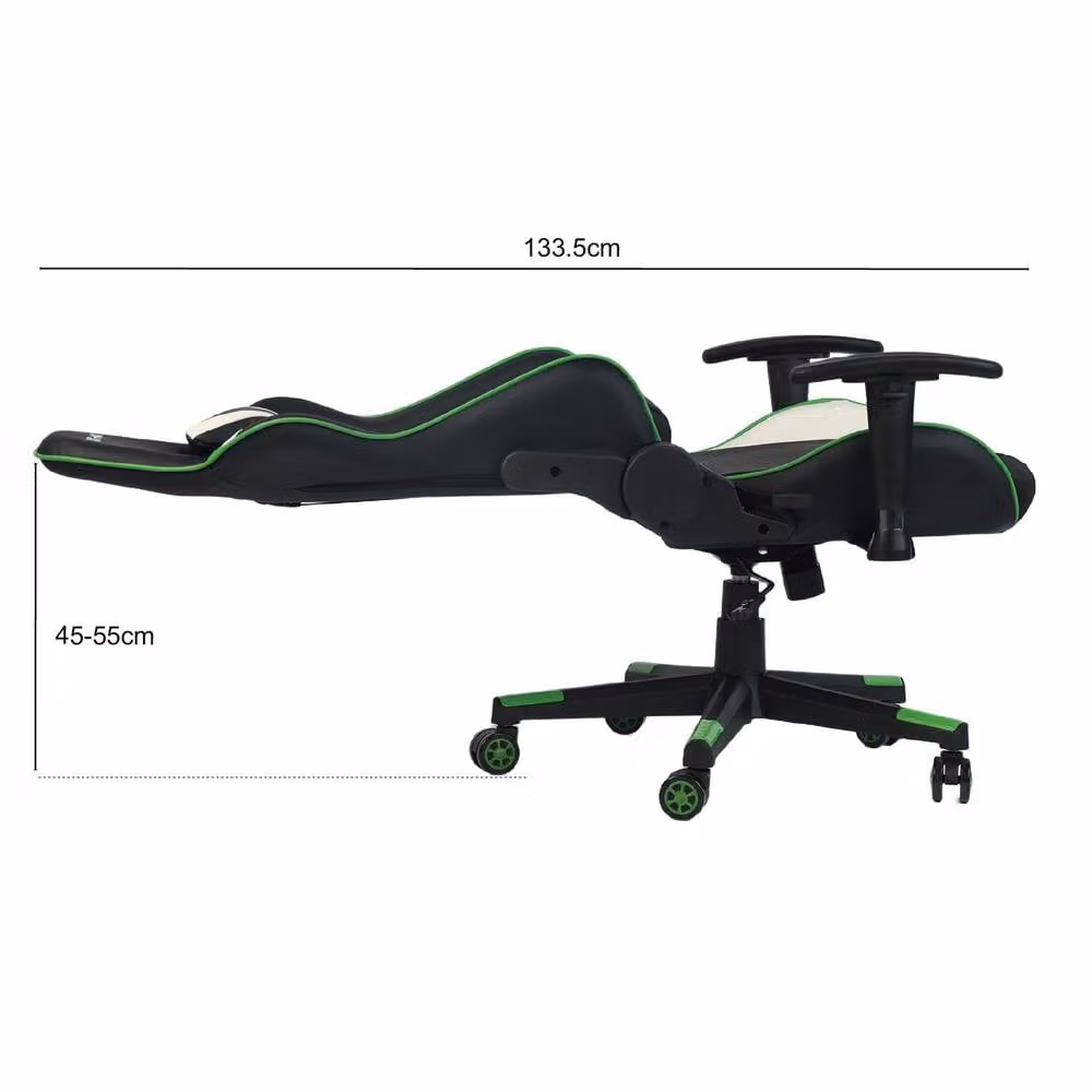 RayGar RG-MAX Gaming Chair in Green with Synthetic Leather, Headrest and Armrests – 5