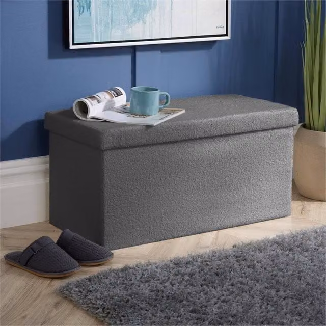 SPETLEK Large Rectangular Fabric Storage Box in Grey – 1