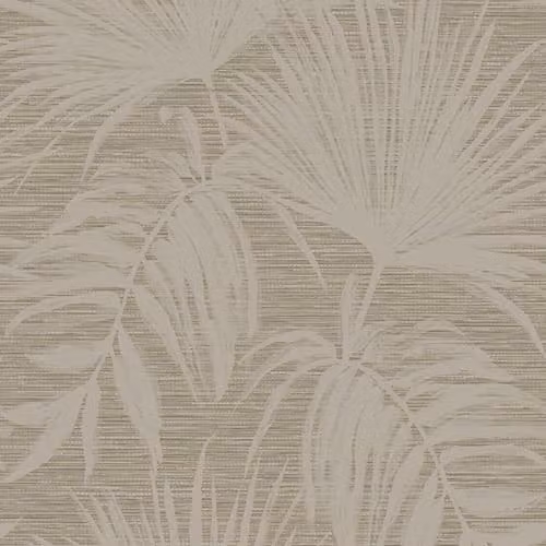 Holden Decor Botanical Grasscloth Textured Effect Floral Wallpaper in Taupe and Beige