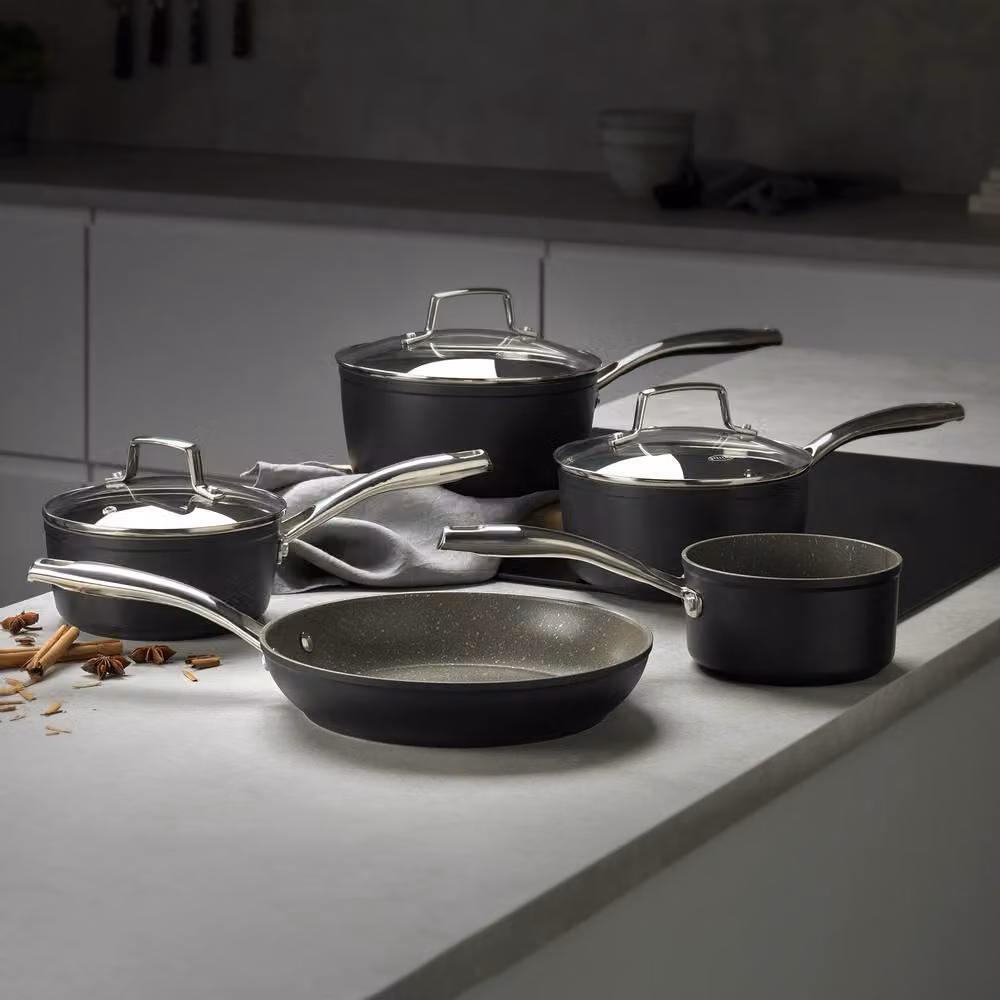 Stellar Rocktanium 5 Piece Non-Stick Saucepan Set in Metallic Silver – 2
