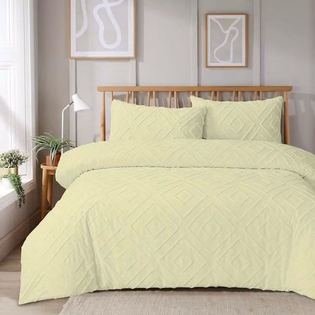 NewEdgeBlinds Como Duvet Cover Set in Beige and Yellow, 140 x 200 cm