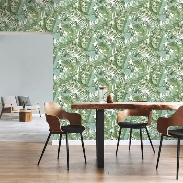 Fine Decor Botanical Floral Wallpaper in Green and White