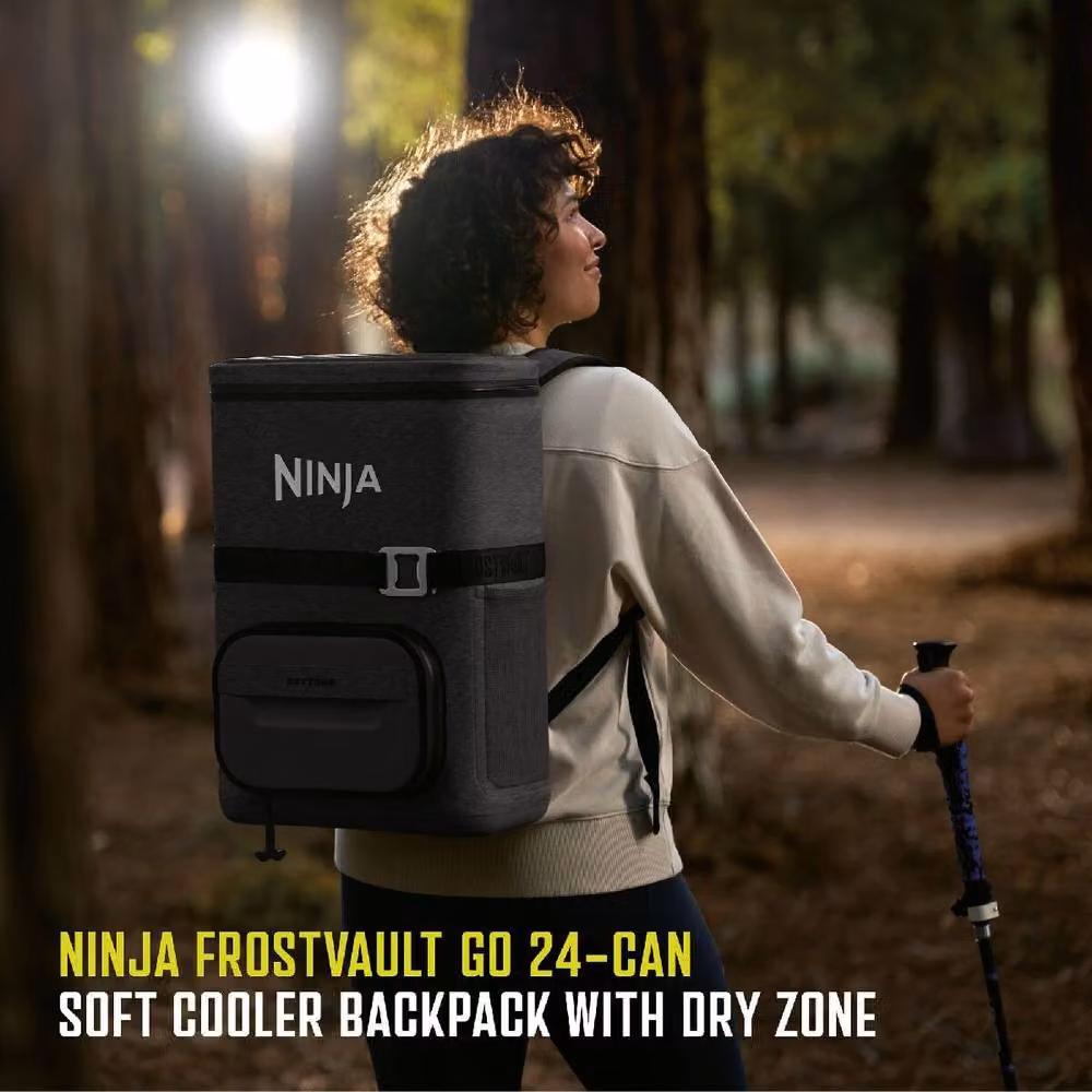 Ninja FrostVault Go 17L 24 Can Portable Backpack Soft Cooler, Grey, FF124EUUK – 2