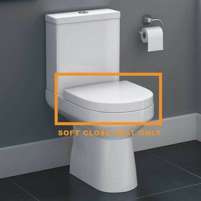 SPETLEK D-Shaped Luxury White Plastic Toilet Seat with Soft Close and Quick Release Function